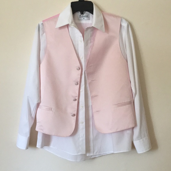 Fitted boy’s grey & pink tuxedo - Picture 2 of 9